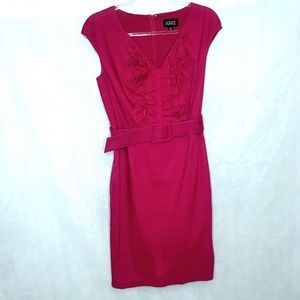 Adrianna Papell Pink Career Cocktail Belted Dress